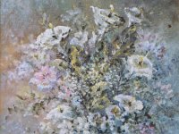 Vaso di calle con tazzina  Olio su tela - 35 x 25